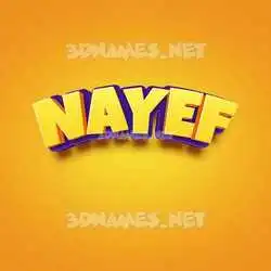 nayef in Orange Toon style - 3D name wallpaper