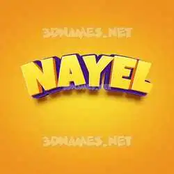 nayel in Orange Toon style - 3D name wallpaper