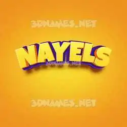 nayels in Orange Toon style - 3D name wallpaper
