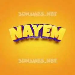 nayem in Orange Toon style - 3D name wallpaper