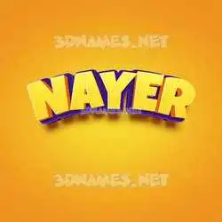 nayer in Orange Toon style - 3D name wallpaper