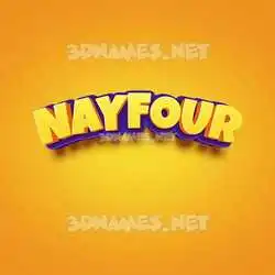 nayfour in Orange Toon style - 3D name wallpaper