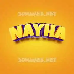 nayha in Orange Toon style - 3D name wallpaper