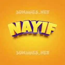 nayif in Orange Toon style - 3D name wallpaper