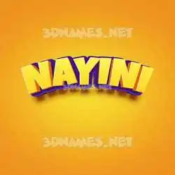 nayini in Orange Toon style - 3D name wallpaper