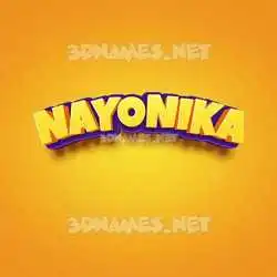 nayonika in Orange Toon style - 3D name wallpaper