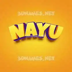 nayu in Orange Toon style - 3D name wallpaper