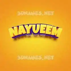 nayueem in Orange Toon style - 3D name wallpaper