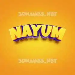 nayum in Orange Toon style - 3D name wallpaper