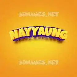 nayyaung in Orange Toon style - 3D name wallpaper