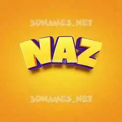 naz in Orange Toon style - 3D name wallpaper