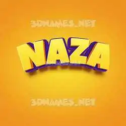 naza in Orange Toon style - 3D name wallpaper