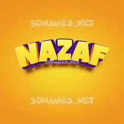 nazaf in Orange Toon style - 3D name wallpaper
