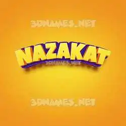 nazakat in Orange Toon style - 3D name wallpaper