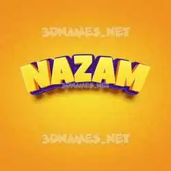 nazam in Orange Toon style - 3D name wallpaper