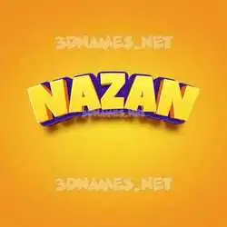 nazan in Orange Toon style - 3D name wallpaper