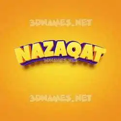 nazaqat in Orange Toon style - 3D name wallpaper
