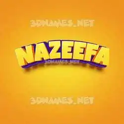 nazeefa in Orange Toon style - 3D name wallpaper