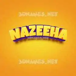 nazeeha in Orange Toon style - 3D name wallpaper