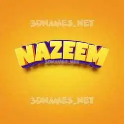 nazeem in Orange Toon style - 3D name wallpaper