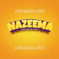 nazeema in Orange Toon style - 3D name wallpaper