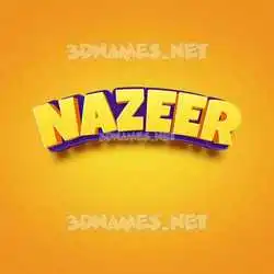 nazeer in Orange Toon style - 3D name wallpaper