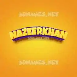 nazeerkhan in Orange Toon style - 3D name wallpaper