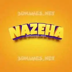 nazeha in Orange Toon style - 3D name wallpaper