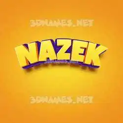 nazek in Orange Toon style - 3D name wallpaper