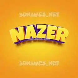 nazer in Orange Toon style - 3D name wallpaper