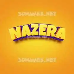 nazera in Orange Toon style - 3D name wallpaper
