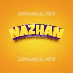 nazhan in Orange Toon style - 3D name wallpaper