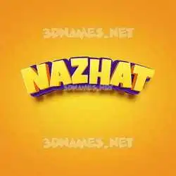 nazhat in Orange Toon style - 3D name wallpaper