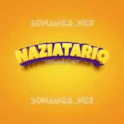 naziatariq in Orange Toon style - 3D name wallpaper