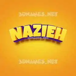 nazieh in Orange Toon style - 3D name wallpaper