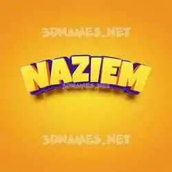 naziem in Orange Toon style - 3D name wallpaper