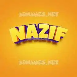 nazif in Orange Toon style - 3D name wallpaper