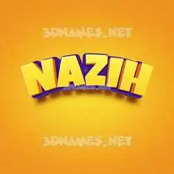 nazih in Orange Toon style - 3D name wallpaper