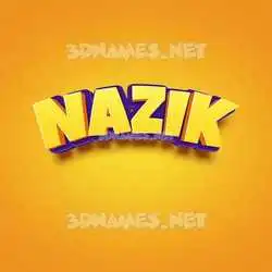 nazik in Orange Toon style - 3D name wallpaper