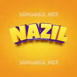nazil in Orange Toon style - 3D name wallpaper