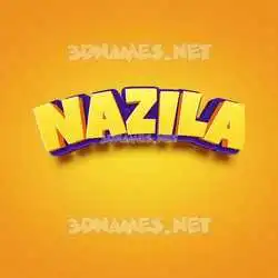 nazila in Orange Toon style - 3D name wallpaper
