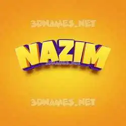 nazim in Orange Toon style - 3D name wallpaper