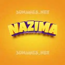 nazima in Orange Toon style - 3D name wallpaper