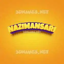 nazimansari in Orange Toon style - 3D name wallpaper