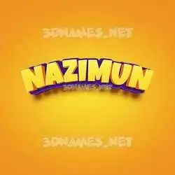 nazimun in Orange Toon style - 3D name wallpaper