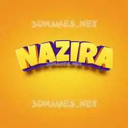 nazira in Orange Toon style - 3D name wallpaper