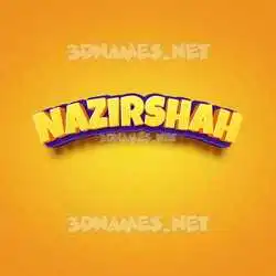 nazirshah in Orange Toon style - 3D name wallpaper
