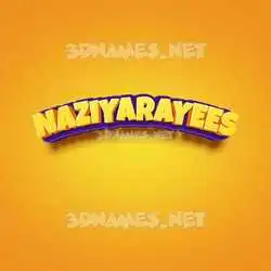 naziyarayees in Orange Toon style - 3D name wallpaper