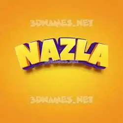 nazla in Orange Toon style - 3D name wallpaper
