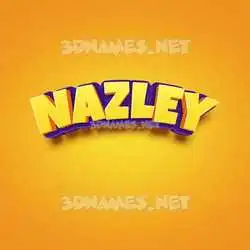nazley in Orange Toon style - 3D name wallpaper